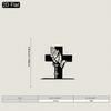 2D Minimalist Cross Praying Hands Metal Wall Art Iron Craft for Living Room Bedroom Christmas Decor