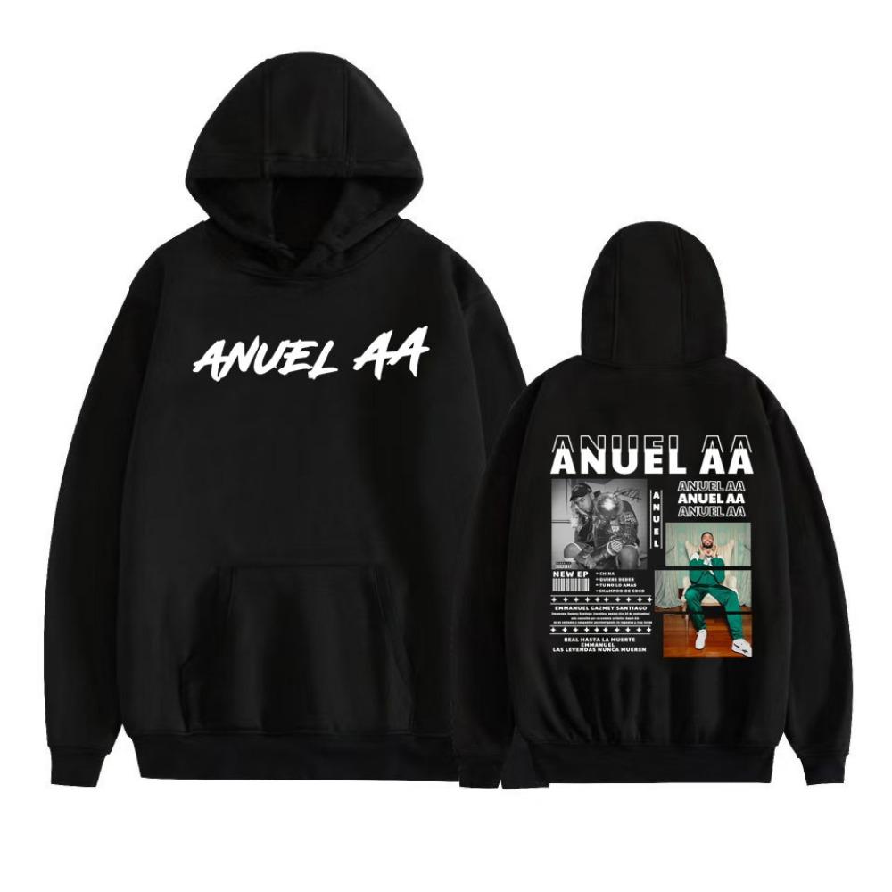 

Rapper Anuel AA Real Hasta La Muerte 2025 Graphic Hoodie Men Women Fashion Hip Hop Harajuku Pullover Long Sleeve Sweatshirt Tops 6XL