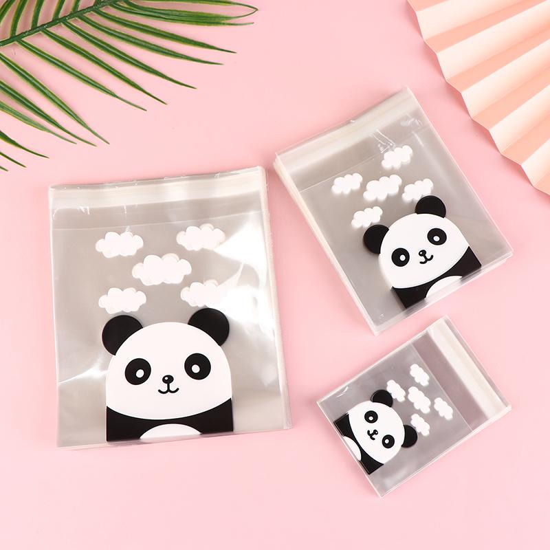 100Pcs/Pack Panda Decoration Self-Adhesive Cookies Bag Wedding Candy Bags
