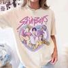 Retro SajaBoys Kpop Demon Hunters Female T-Shirt Kpop Boy Band Shirt Gift for Fans Graphic Short Sleeve Shirt Men Women Summer