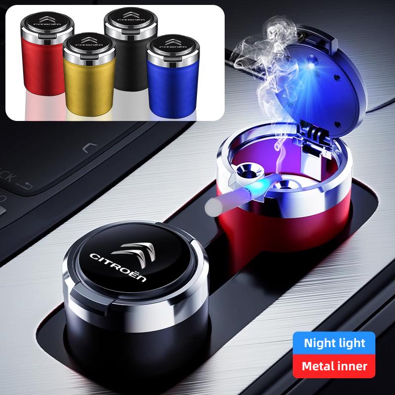 Car Emblem LED Ashtray Portable Garbage Box Storage Holder For Citroen C6