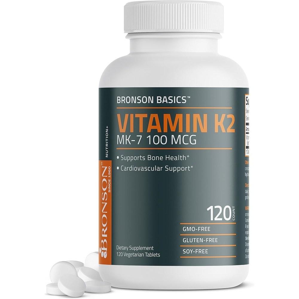 vitMK7 Bronson Vitamin K2 MK7 100mcg Menaquinone 7 K2 2 bottles 120 tablets 2 pcs