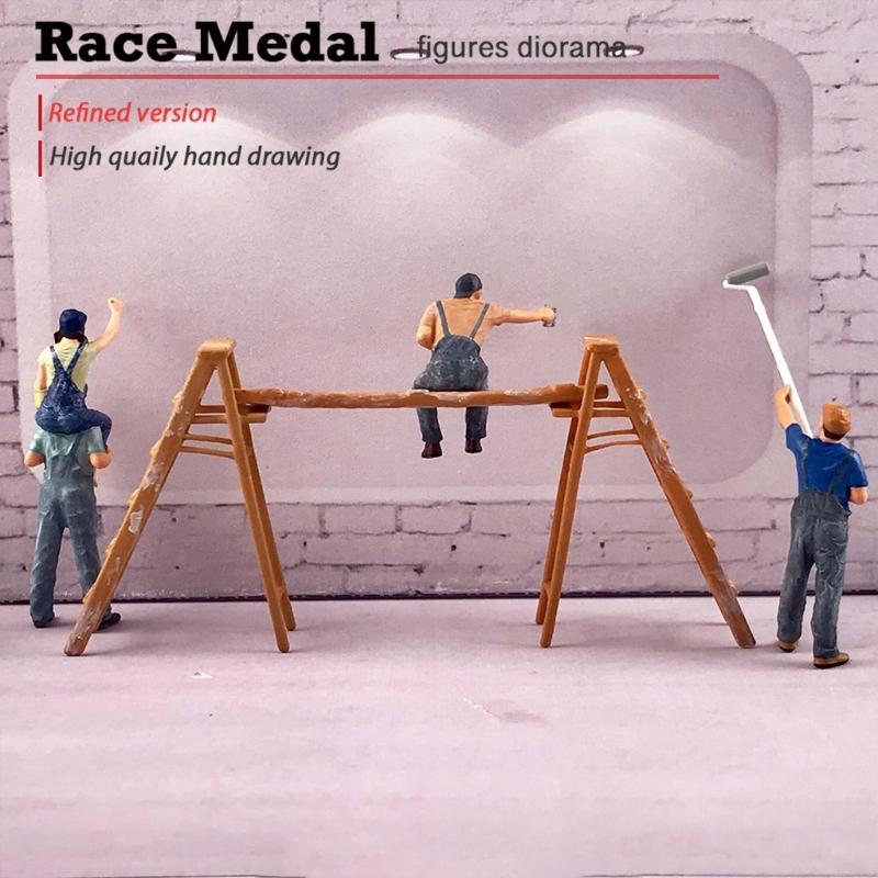 Creative Graffiti Painter Mini Figures Perfect For Tiny House Decoration Artistic 1:64 Resin Craftsmen Statues