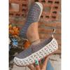 Neue Damen Mesh Hollow-out Leichte Freizeitschuhe Sommer Atmungsaktive Slipper Komfort Rutschfest Mama Schuhe Runde Zehenpartie Slip-on Ballerinas