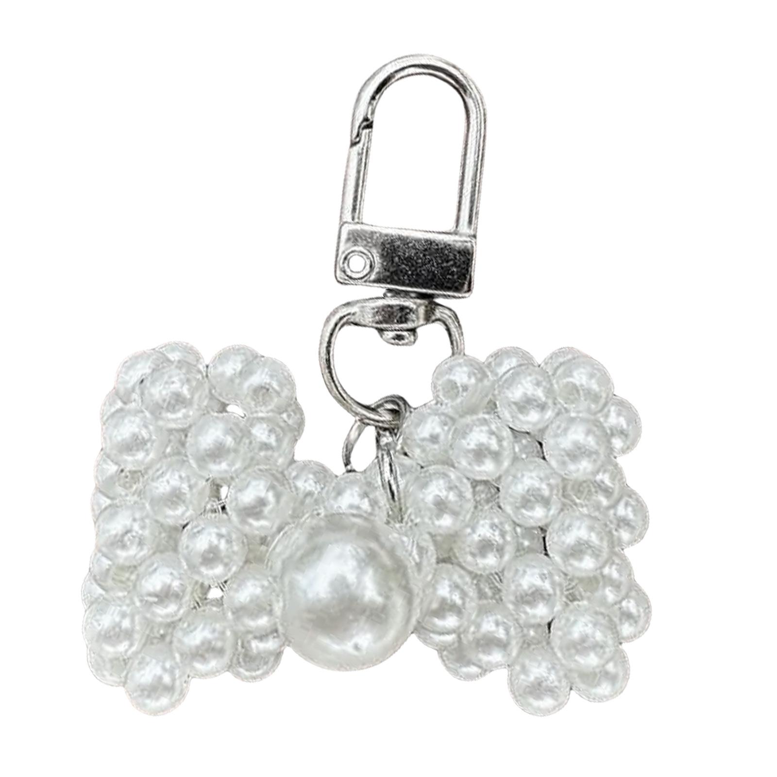 

Элегантный брелок с жемчугом и бантом в виде цветка, очаровательный телефон, модный аксессуар, сумка, подвеска, брелок для женщин и девочек, сумки T3