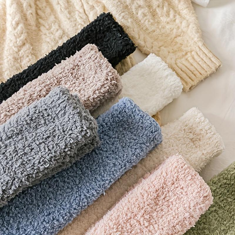 1 Pair Men Thickened Over The Knee Long Socks Breathable Warm Sweat-Absorbent Soft Women Sock Coral Fleece Knee-High Stockings