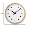Lemnos Basin Line Analog Wall Clock, Natural Chestnut Wood, PIL23-05 NT