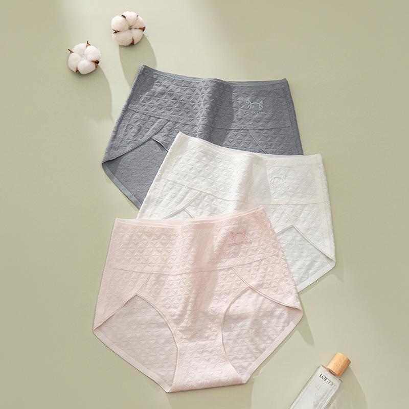 Baumwollunterwäsche für Damen Slips mit hohem Bund Nahtlos Atmungsaktiv Hautfreundlich Übergröße Hüfthebend Dreiecksslips