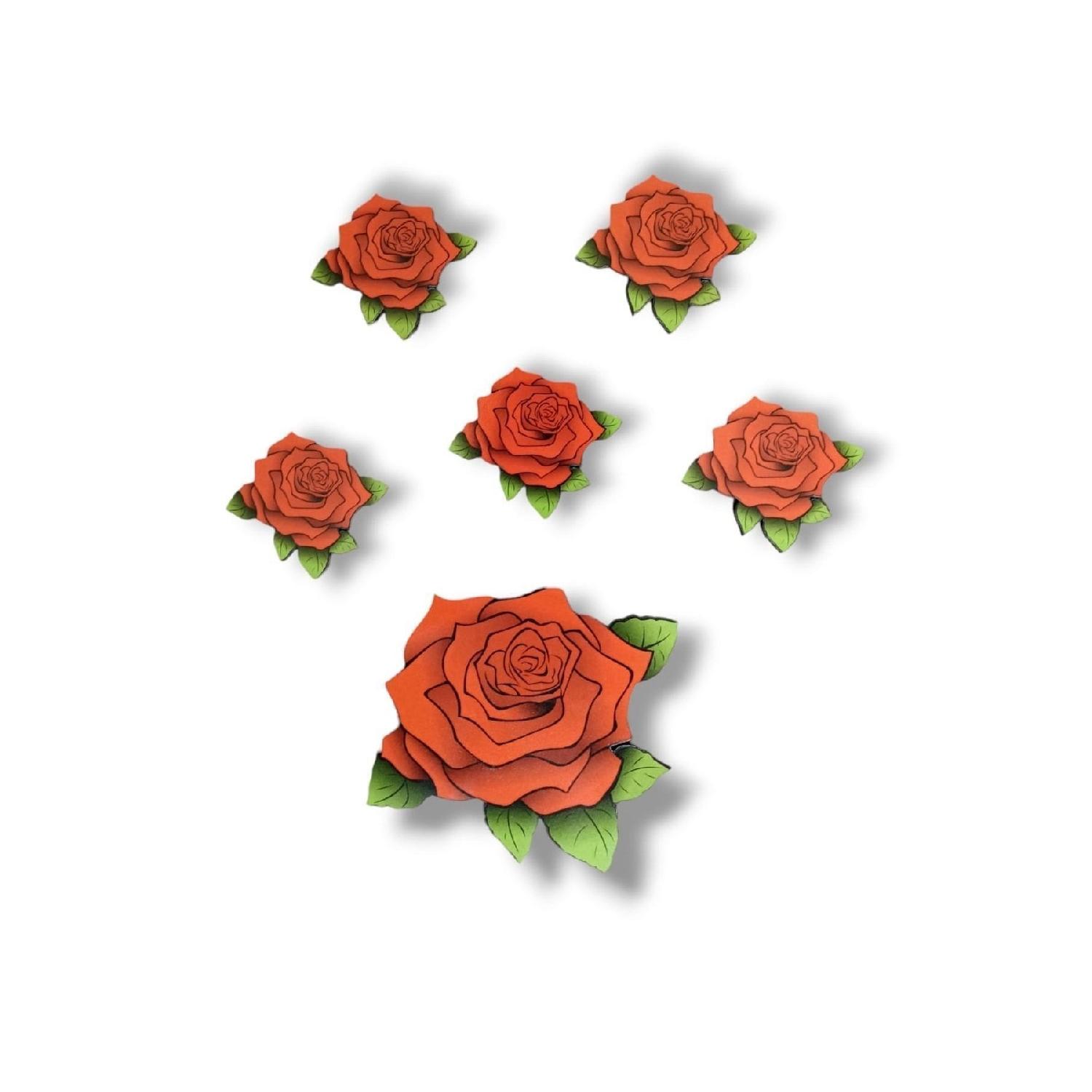 

Rose Figured Door Wall Cabinet Wooden Paste Ornament Wall Decoration червоний