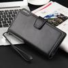 Baellerry Men's Tri-Fold Wallet - Korean Style, Multi-Card Slot, Zipper Long Clutch, Phone Bag