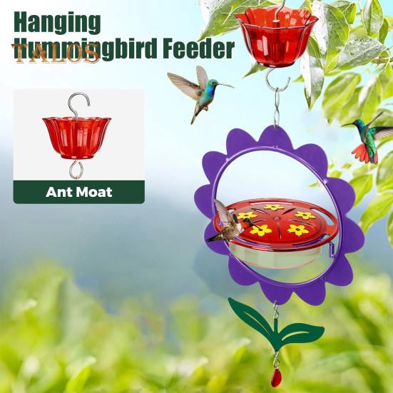 Venkovní závěsné krmítko pro kolibříky s květinovým designem Krmítko s nektarem pro volně žijící ptáky s mravenčím příkopem pro výzdobu zahradního dvorku