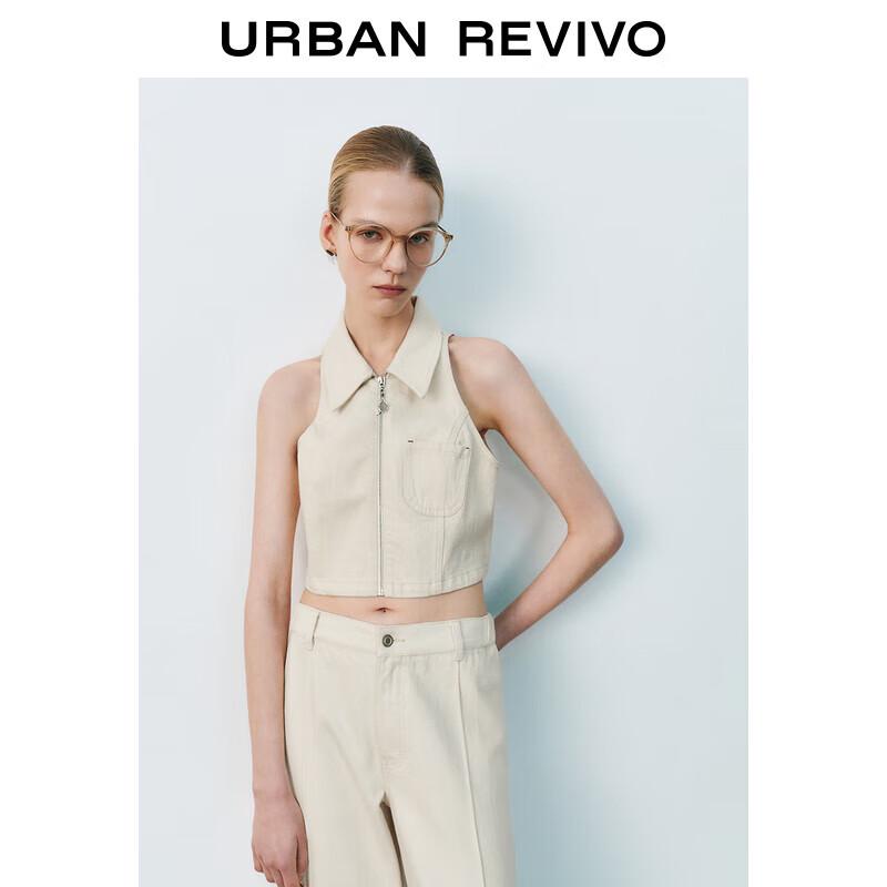 UR Women's Casual Cropped Sleeveless Polo Shirt