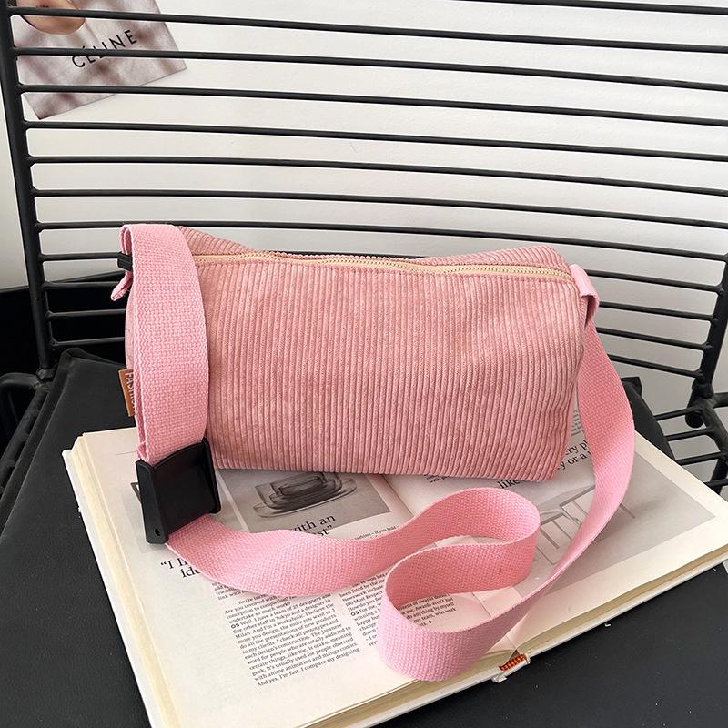 Large Capacity Corduroy Makeup Organizer & Crossbody Handbag