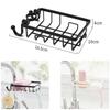 Kitchen Sink Faucet Rack Sponge Rag Storage Drain Shelf Bathroom Shower Rod Hanging Iron Basket Soap Dish Shampoo Holder