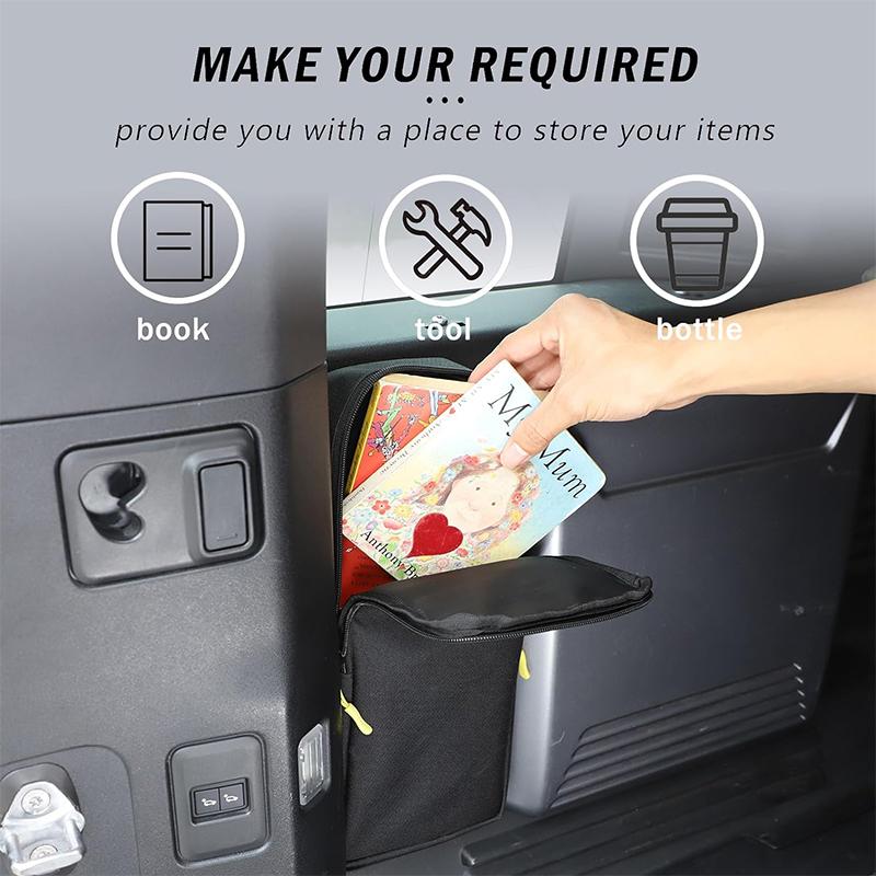For Land Rover Defender 110 2020-2025 Black Oxford Cloth Car Trunk Organizer Toolbox Organizer Interior Accessories