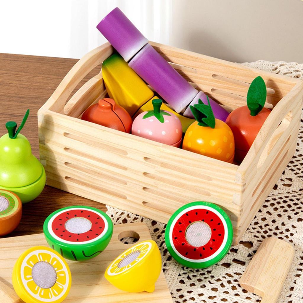 Wooden Play Food Early Learning for Kids Fine Motor Skills Developmental Boys Girls Party Favors