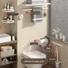 Danle White Folding No-Drill Bathroom Towel Rack