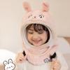 Warm Shawls Children's Hats Cartoon Head Caps with Face Shields Winter All-in-one Caps  Cycling