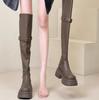 Two wear thick-soled boots women's 2026 autumn and winter new versatile thick heel velvet thick leg circumference boots knight over the knee boots