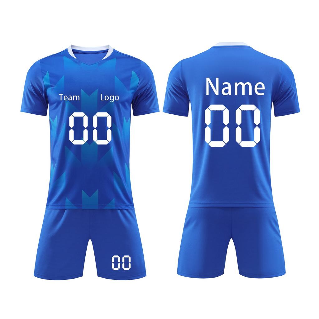 Men's Athletic Soccer Uniform Set, Short Sleeve Jersey and Shorts, Quick Dry Sportswear for Training and Matches