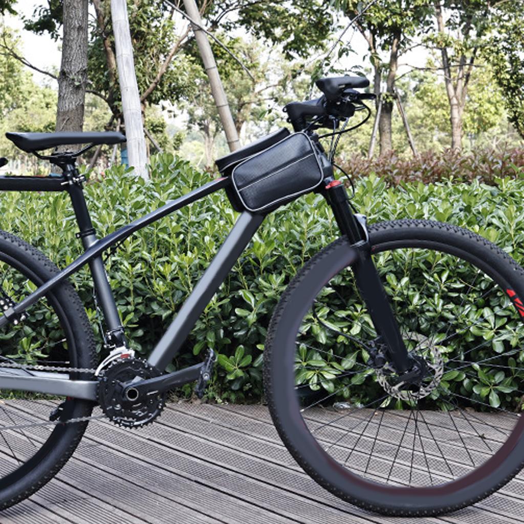 Soporte para Teléfono de Bicicleta Manillar Bolsa para Manillar Bicicletas de Montaña Bolsa para Tubo Superior Delantero Gran Capacidad Bolsa para Cuadro Delantero de Bicicleta