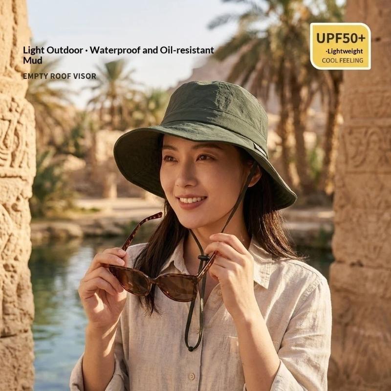 Summer Sun Protection Waterproof Fisherman Hat Bucket Camping Hiking Mountaineering Cap Foldable Storage Bag