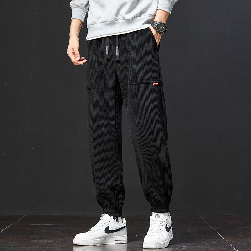 Men's Corduroy Joggers: Trendy, Loose-Fit, Plus-Size, for Spring, Autumn, and Winter