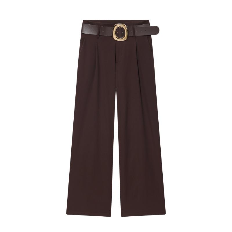 Autumn Women s Versatile Belted Loose Casual Trousers M