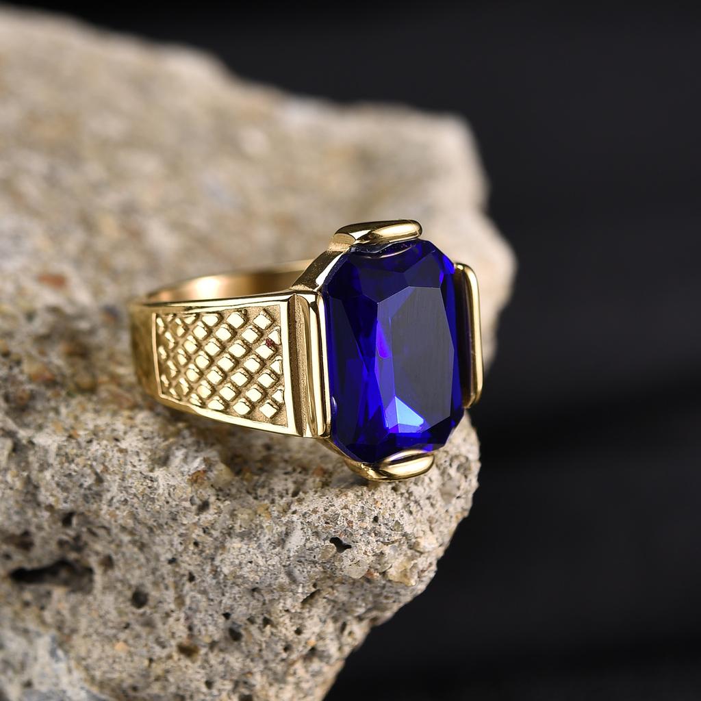 R3351g Men's High Quality Vintage Stainless Steel Zircon Styles Ring Jewelry