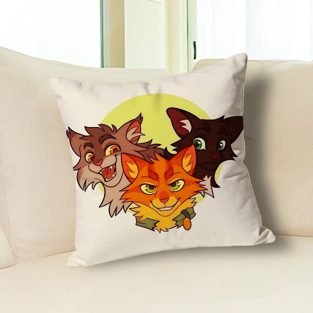 Novel W-Warriors C-Cats Throw Pillow Case Decoration Bed Custom Square Pillowcase Pad Cover