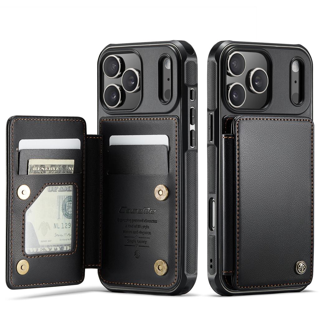 CaseMe-C22 Protective Skins For iPhone  17/17 Air/17 Pro/17 Pro Max , Luxury PU Leather Case Wallet Card Holder Phone Cover for Woman Man