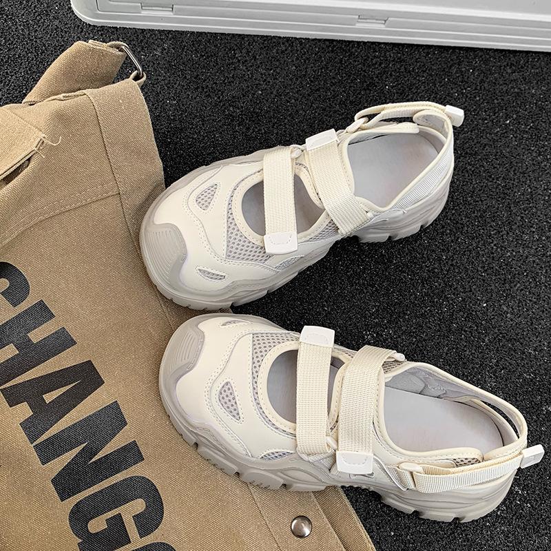 

Qiao Feifei спортивные сандалии женские новые универсальные для улицы с сумкой на носок дышащие на толстой подошве повседневная обувь 35