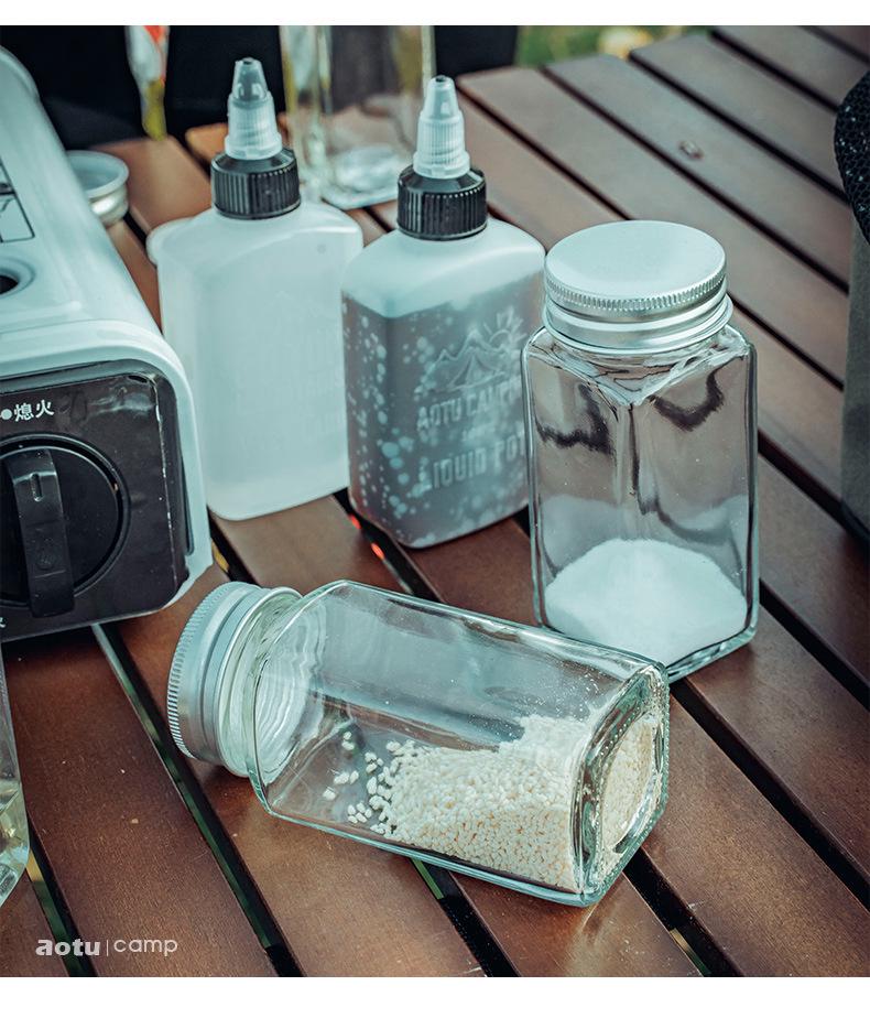 Portable Camping Seasoning Bottle Set with Sealed Oil Bottles and Storage Bag