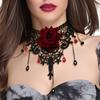 Floral Choker Necklace Gothic Lace Necklace for Women Halloween Costume Jelwery, Cosplay Party, Wedding