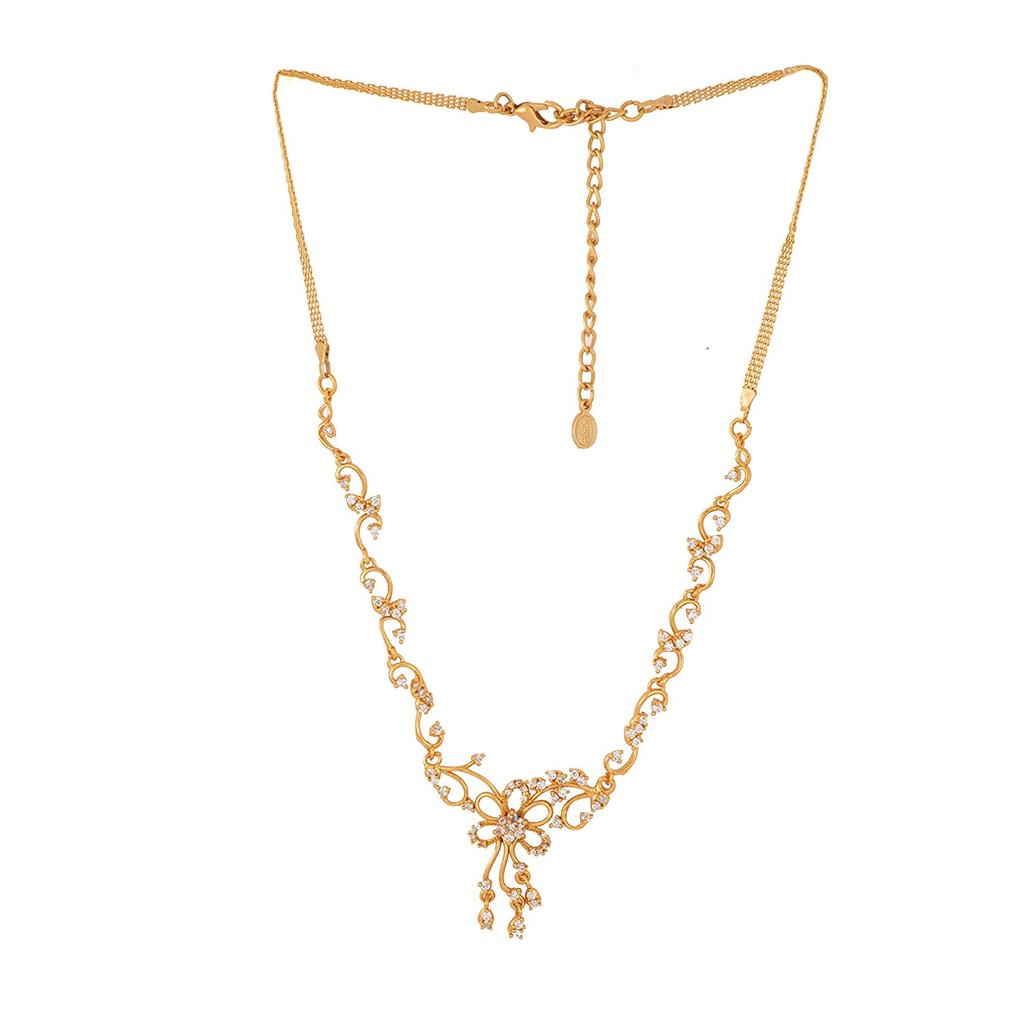 Estele Dámský náhrdelník s květinovým zdobením z 24karátového zlata