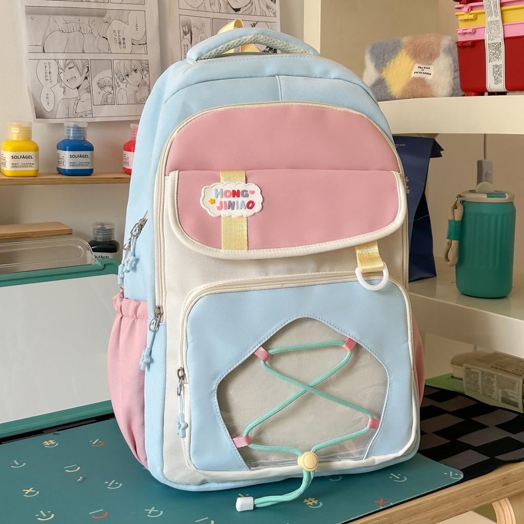 Schoolbag New Large-capacity College Style Schoolbag Girls Korean Version Pain Bag Ins Wind Shoulder Bag Japanese Versatile Casual Backpack
