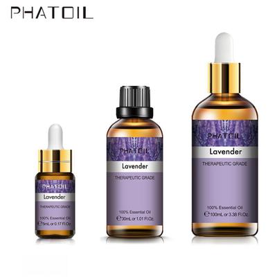 PHATOIL Olio essenziale di lavanda per la sterilizzazione del diffusore di aria fresca Aiuta il corpo a dormire Allevia il profumo dell'olio profumato 5ML/10ML/30ML/100ML
