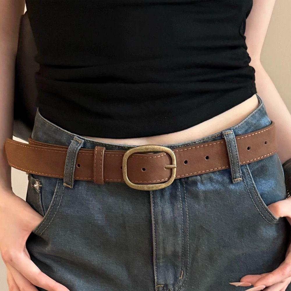 Luxury Design Business Waist Belt Pin Buckle Waistband Fashion Suede Leather Belt For Women