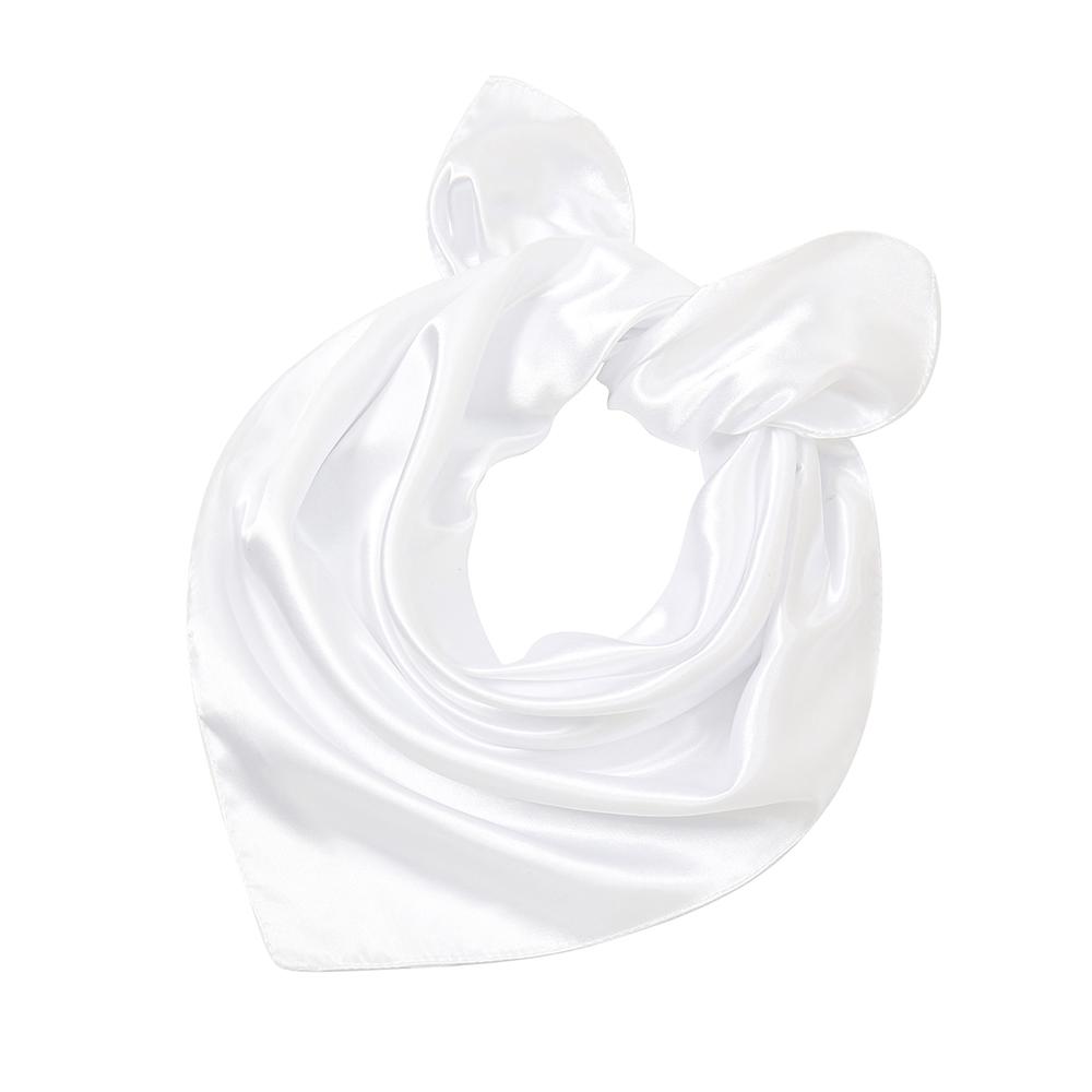 60*60cm Silk Scarves Women Square Satin Hijab Scarf Plain Handkerchief Shawls Wraps Head Scarf Female Headband Islamic Bandanna
