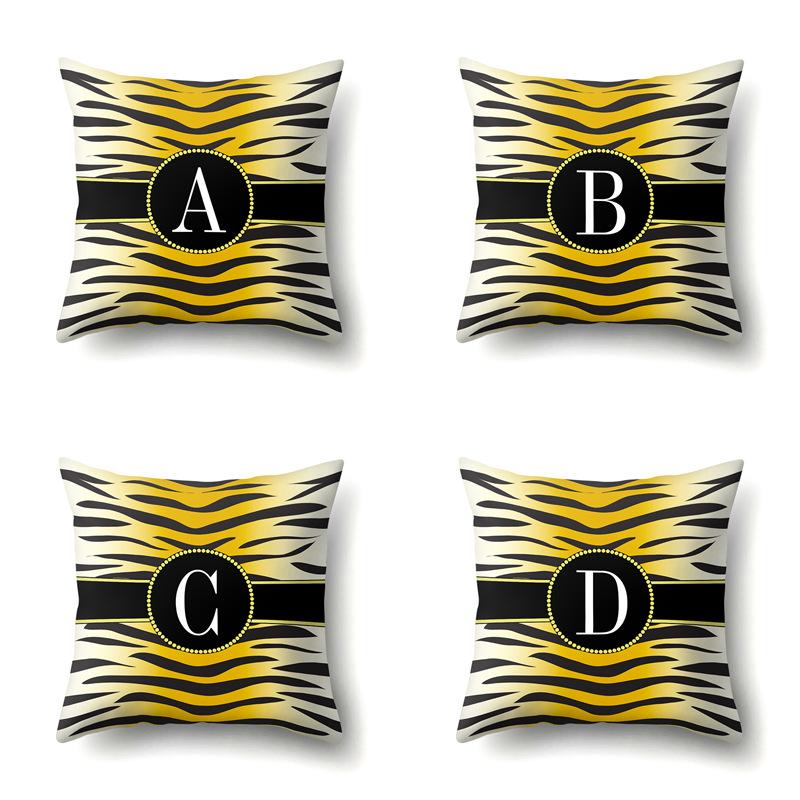 

Polyester Pillow Case Leopard Print Decorative Home Bedside Cushion Cover 26 English Letter Printed Pillow Case No pillow core
