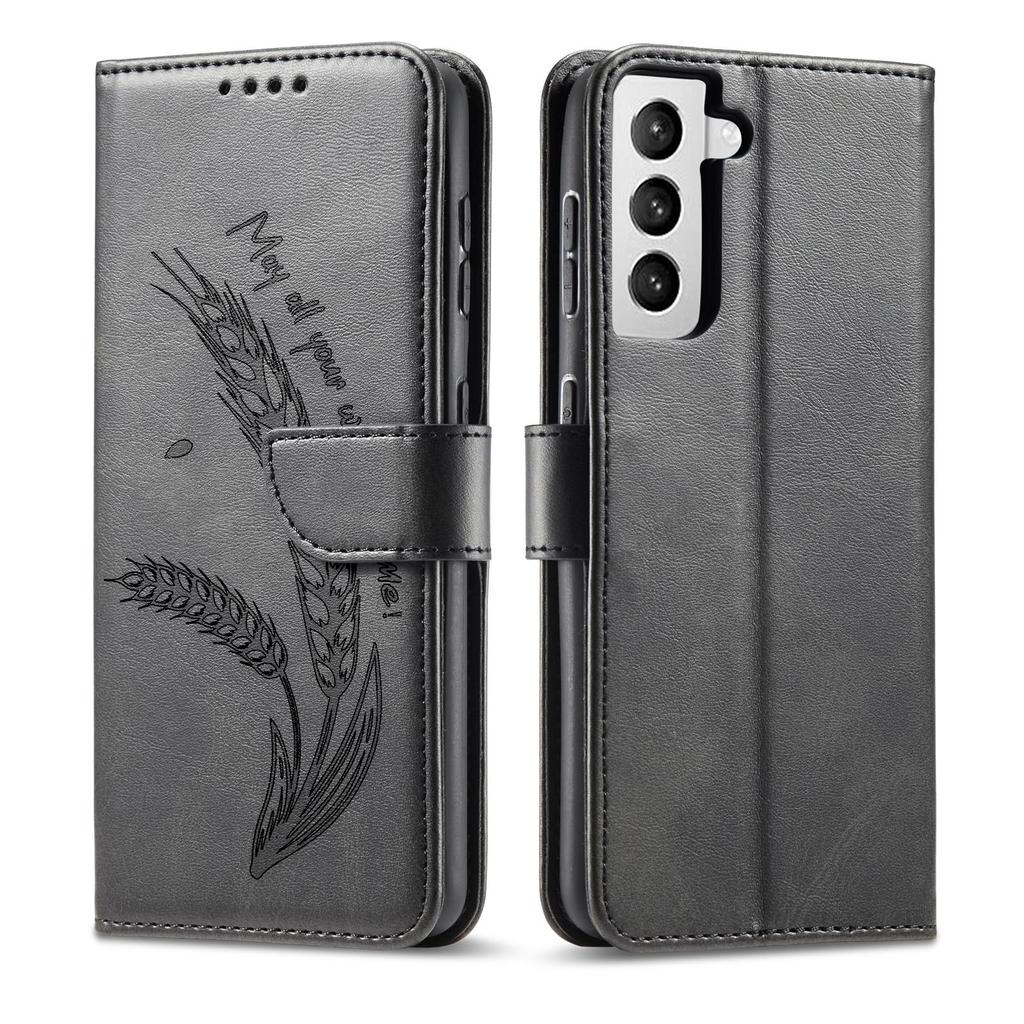 3D Embossed Food Retro Leather Phone Wallet Case Book Stand For iPhone 17 16 Pro Max Samsung Xiaomi 15T Redmi 13 Honor 400 Oppo Card Holder Flip Cover