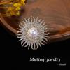 Diamond-Studded Sunflower Brooch: Luxury Anti-Exposure Pin for Women