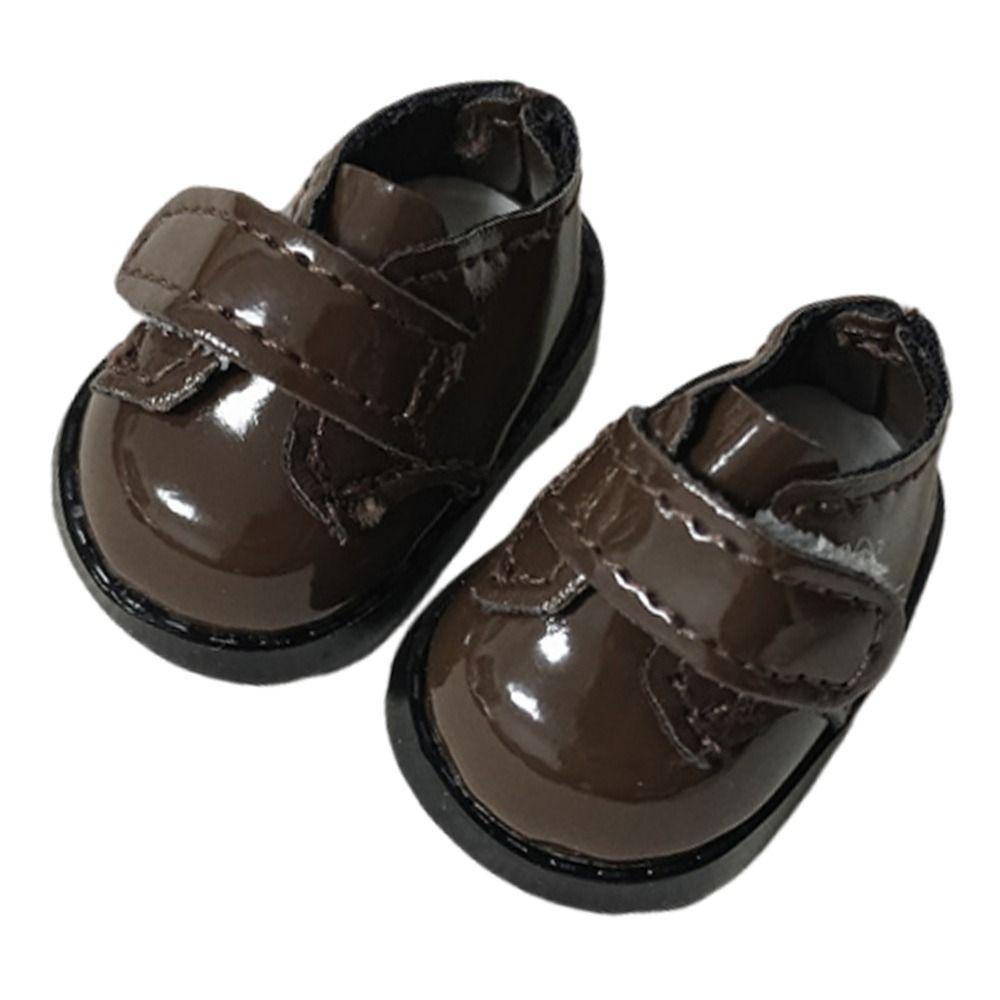 Hand-made Doll Shoes Leather Material Leather Shoes Hobbies For 17CM Labubu Doll Shoes  Doll Toys