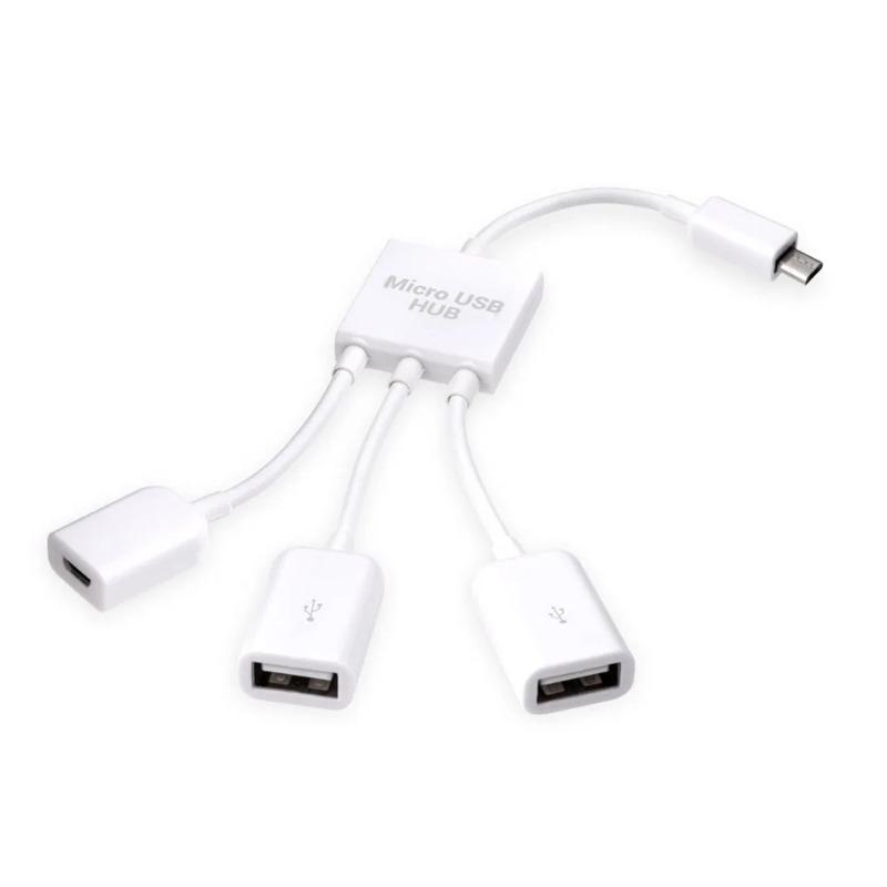 3in1 Micro USB TYPE-C OTG Hub Adapter For Smartphone / Tablet Micro USB Splitter Compatible With Apple, Samsung, Lenovo, Asus