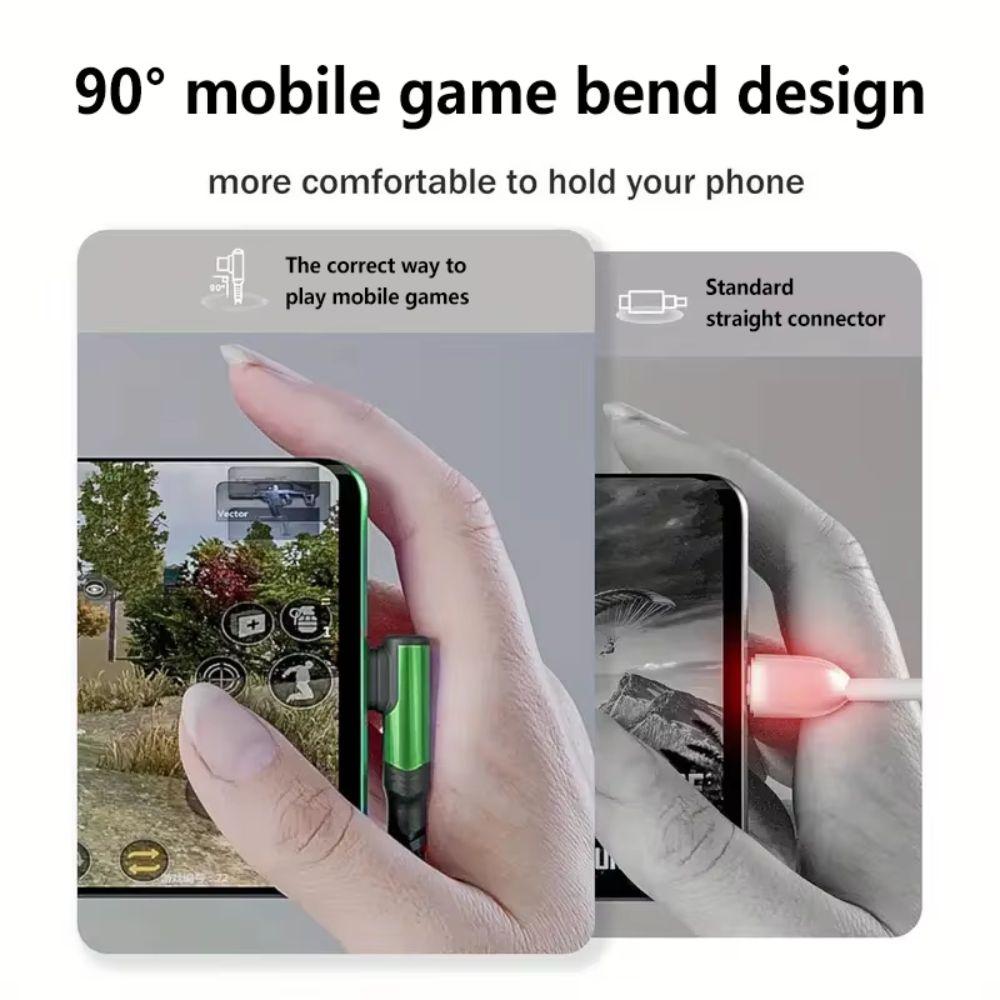 60W Power 90 Degree Elbow Cable 10Gbps Speed Nylon Braided Cable Fast Charging Cable Fast Charging