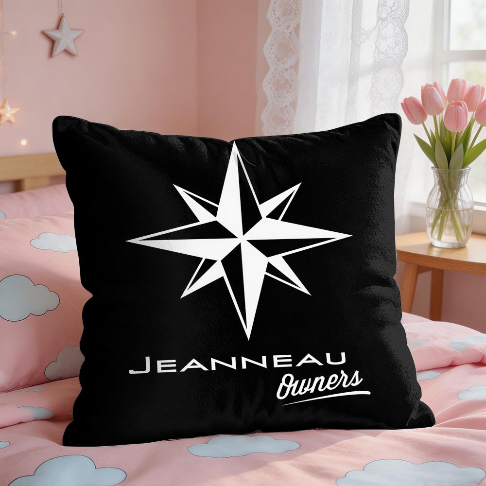 JJeanneauS Yachts Logo Cushion Cover Square Short Plush Pillow Case Living Room Sofa Home Decor Funda X