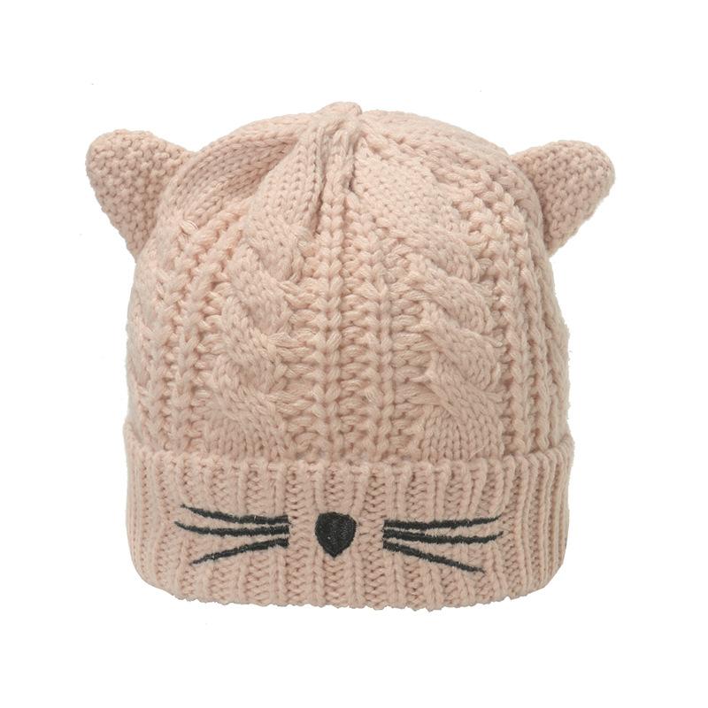 Winter hat warm Internet celebrity Japanese ins cute face small plush thickened cat knitted hat wool hat women