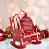 Red Single Christmas Wooden Craft Small Rocking Chair Commemorative Decoration A Chair And Hang Tag Set