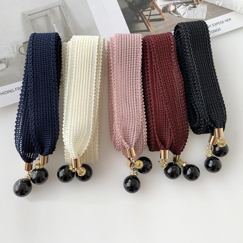 Soft Versatile Fabric Waist Belt For Women With Stunning Pearl And Lace Decorations