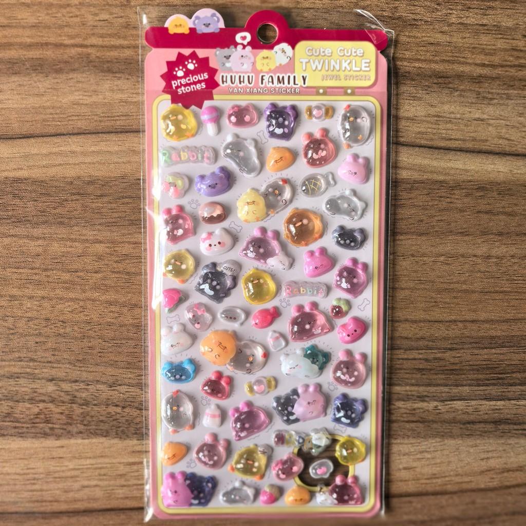 4 Pcs Kawaii 3D Embossed Cartoon Animal Stickers Kids’ DIY Decor for Phones Tablets Pencil Cases BulingBulingStickers Store